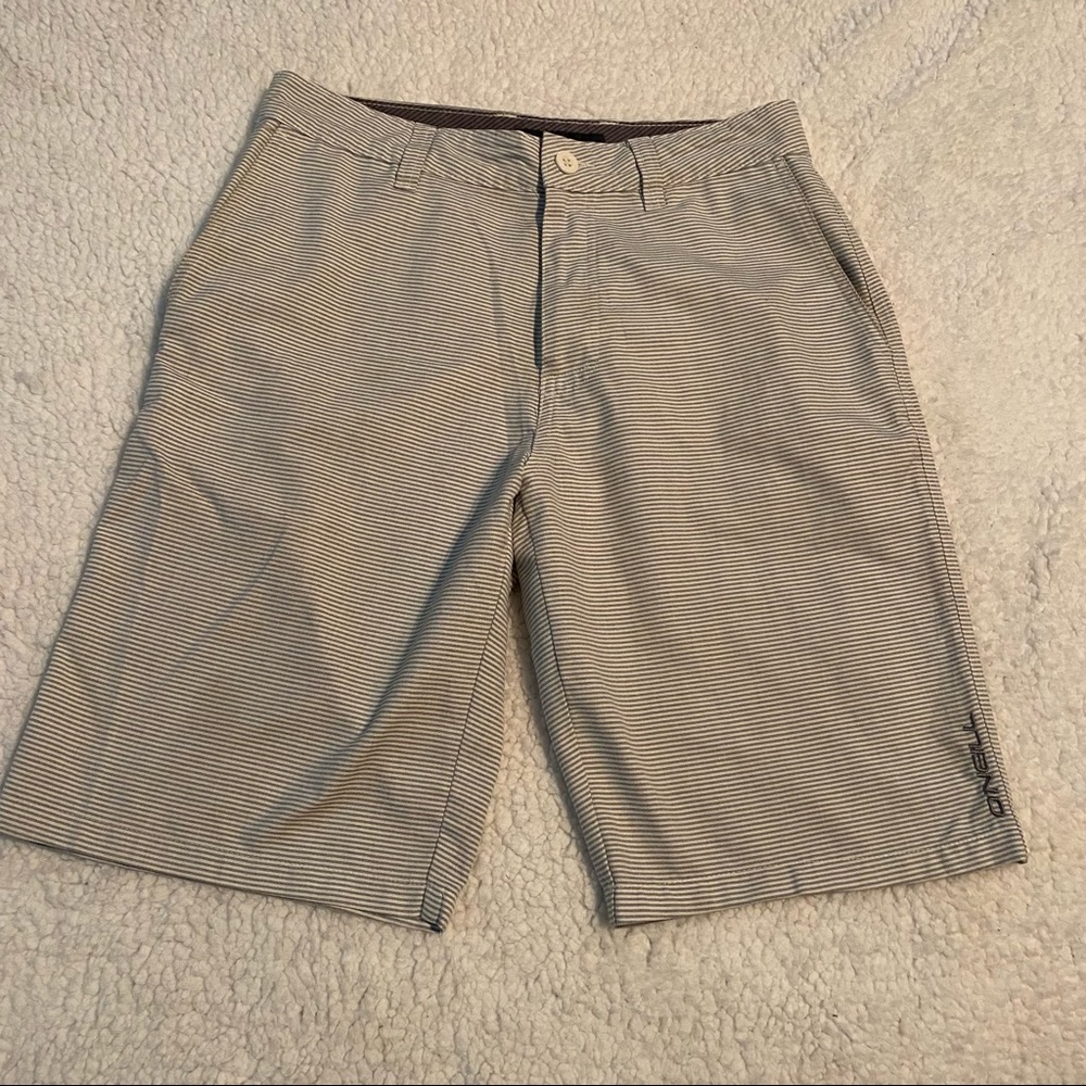 O’Neill Men’s Size 30 Pinstripe Light Blue and White Shorts Gently Used Cond.